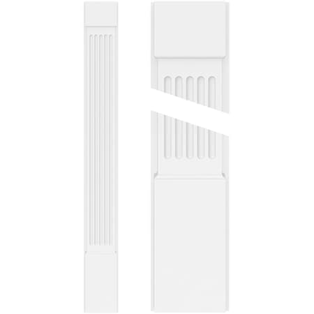 Ekena Millwork Fluted PVC Pilaster w/Standard Capital & Base, 12"W x 72"H x 2"P PILP12X072FL01-2